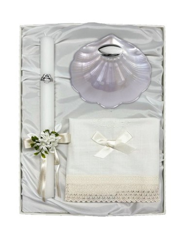 Estuche Concha Bautismo, Vela y Pañuelo  - JOYA Y RELOJ - Imagen 1