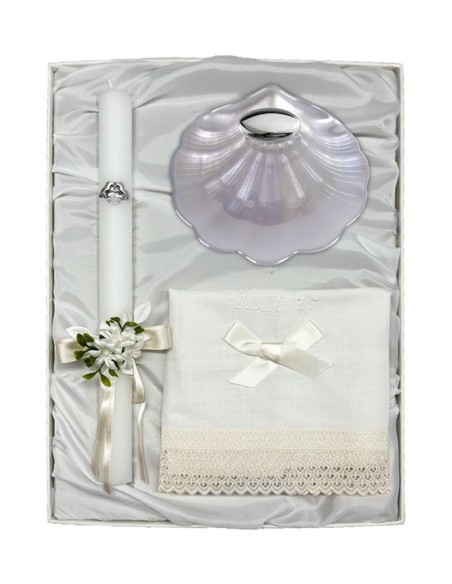 Estuche Concha Bautismo, Vela y Pañuelo  - JOYA Y RELOJ - Imagen 1