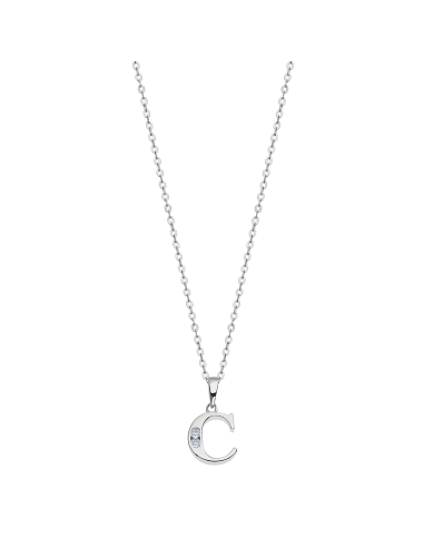 Collar Lotus Silver Letra C LP3054-1/C - JOYA Y RELOJ - Imagen 1