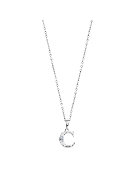 Collar Lotus Silver Letra C LP3054-1/C - JOYA Y RELOJ - Imagen 1
