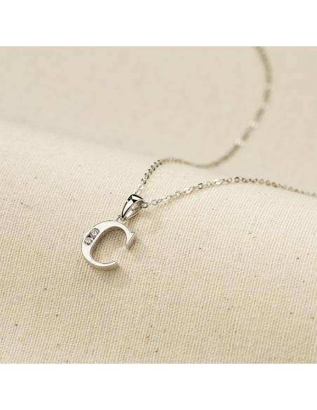 Collar Lotus Silver Letra C LP3054-1/C - JOYA Y RELOJ - Imagen 2