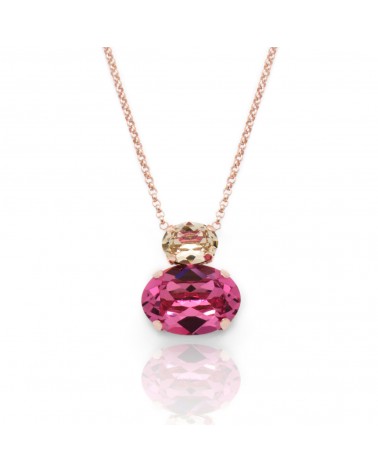 Collar Victoria Cruz Celine Doble Oval Rosa - JOYA Y RELOJ - Imagen 1