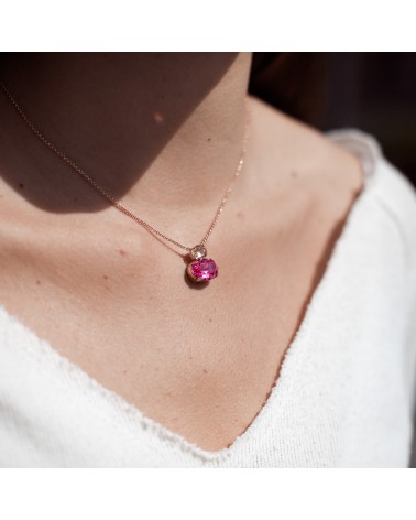 Collar Victoria Cruz Celine Doble Oval Rosa - JOYA Y RELOJ - Imagen 2
