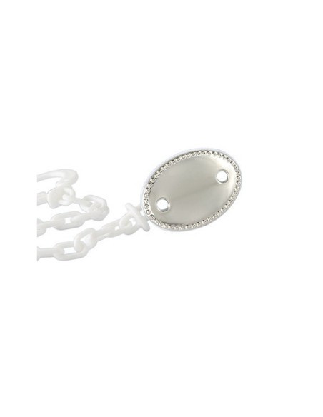 Pinza Chupete Oval Bolitas Plata 925 - JOYA Y RELOJ - Imagen 1