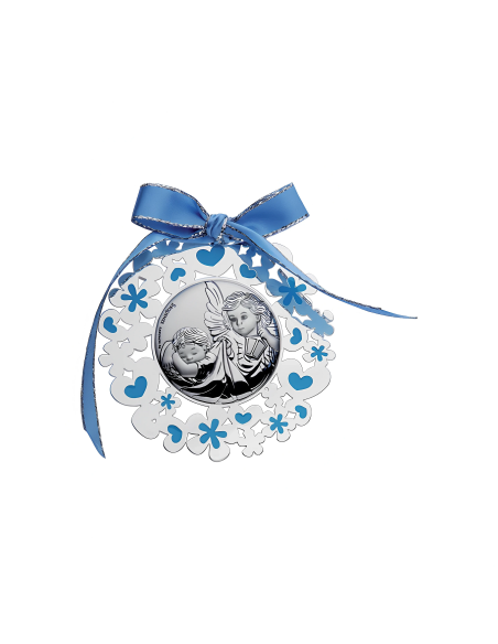 Medalla de cuna Ángel de la Guarda Azul - JOYA Y RELOJ - Imagen 1