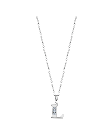 Collar Lotus Silver Iniciales LP3054-1/L - JOYA Y RELOJ - Imagen 1