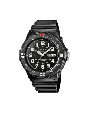 Reloj Casio MRW-200H-1BVEG negro vista inclinada - Imagen 1