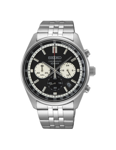 Reloj Seiko SSB429P1 cronógrafo negro de acero, vista principal - Imagen 1