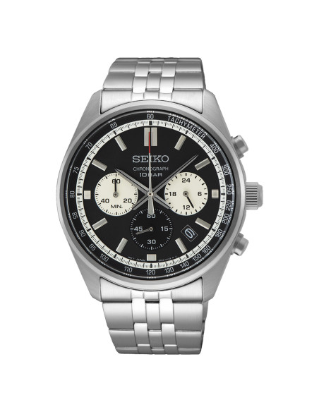 Reloj Seiko SSB429P1 cronógrafo negro de acero, vista principal - Imagen 1