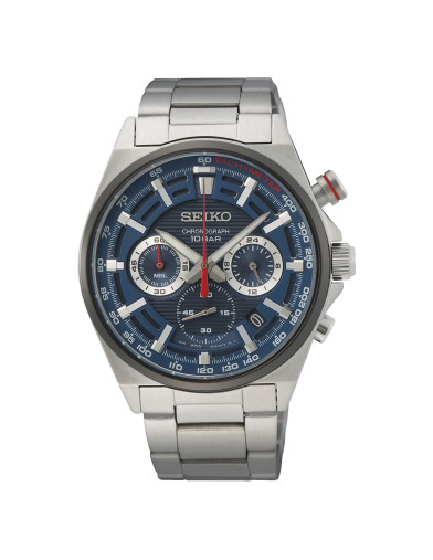 Reloj Seiko SSB407P1 cronógrafo azul de acero, vista principal - Imagen 1
