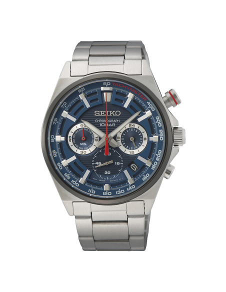 Reloj Seiko SSB407P1 cronógrafo azul de acero, vista principal - Imagen 1