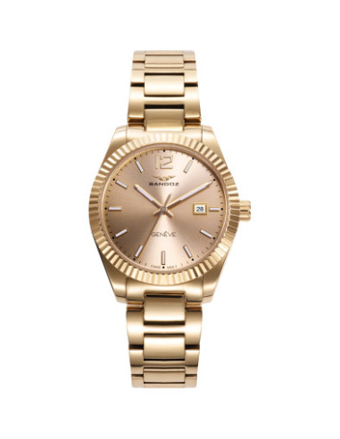 Reloj Sandoz 81384-25 de mujer dorado con brazalete de acero, vista frontal - Imagen 1