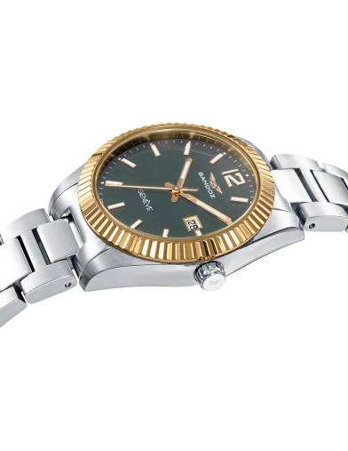 Reloj Sandoz 81384-65 de mujer con esfera verde y brazalete de acero, vista frontal - Imagen 2