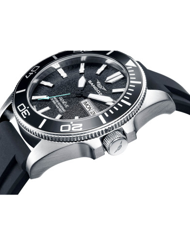 Reloj Sandoz 81451-57 negro con correa de silicona, vista frontal - Imagen 2