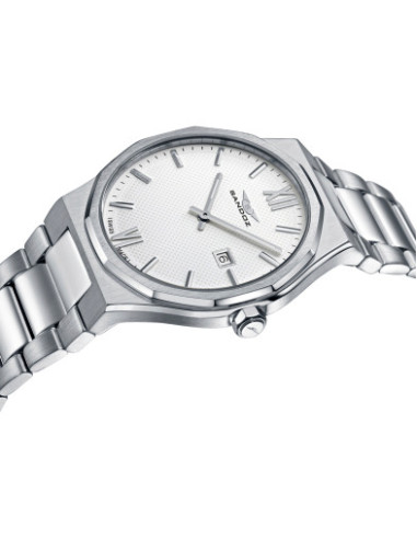 Sandoz 83013-03, vista lateral de la caja fina y detalle de la esfera blanca - Imagen 2