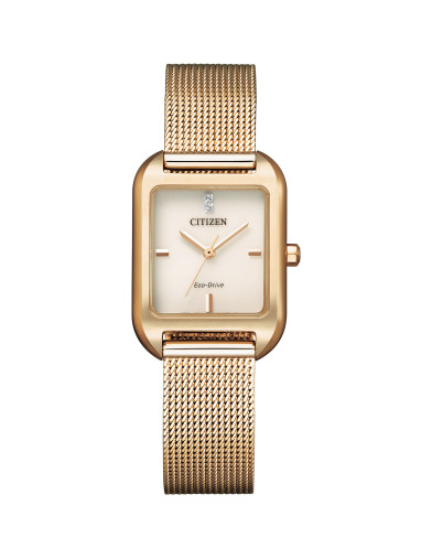 Reloj Citizen EM0493-85P con esfera rosa, vista frontal - Imagen 1