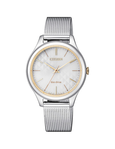 Reloj Citizen EM0504-81A con esfera blanca, vista frontal - Imagen 1