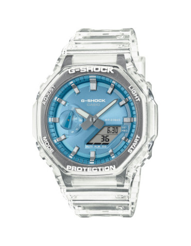 Reloj Casio G-SHOCK GA-2100BM-7A2ER azul cielo y resina transparente - vista frontal - Imagen 1