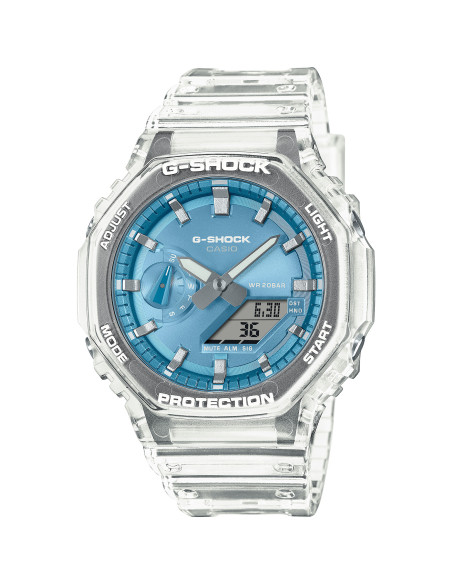 Reloj Casio G-SHOCK GA-2100BM-7A2ER azul cielo y resina transparente - vista frontal - Imagen 1