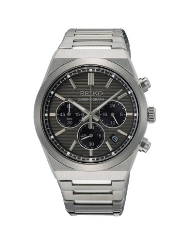 Reloj Seiko SSB455P1 cronógrafo gris con brazalete de acero - vista frontal - Imagen 1