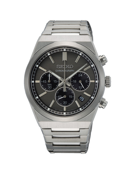 Reloj Seiko SSB455P1 cronógrafo gris con brazalete de acero - vista frontal - Imagen 1