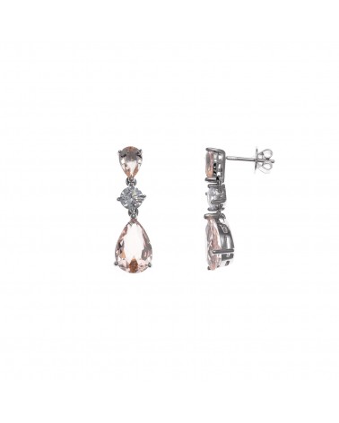 Pendientes Salvatore Plata Morganita 112A0228 - JOYA Y RELOJ - Imagen 1